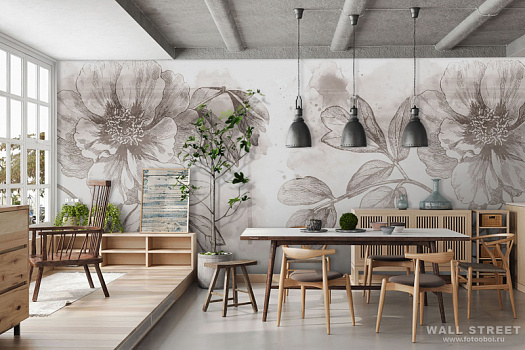 Фотообои в интерьере артикул Floreale 46, FLOREALE, Wall street Фотообои в интерьере артикул Floreale 46, FLOREALE, Wall street